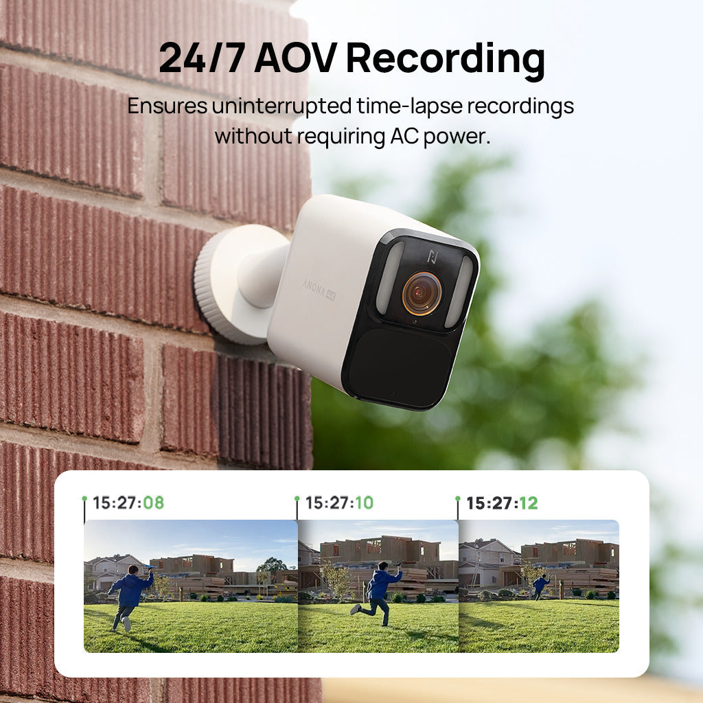 Anona Aurora 4K UHD AI Solar/Battery Power 24/7 AOV Security Camera