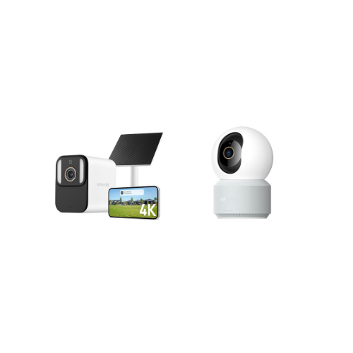 Anona Aurora & Pano Bundle - 4K UHD Outdoor Solar Powered AI Security Camera & 4K Indoor 360° Pan Tilt Dual-Band Wi-Fi 6 Indoor AI Security Camera